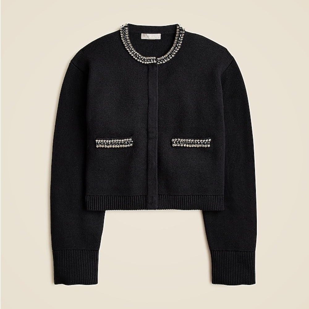 J.Crew Emilie sweater lady jacket with jewel trim